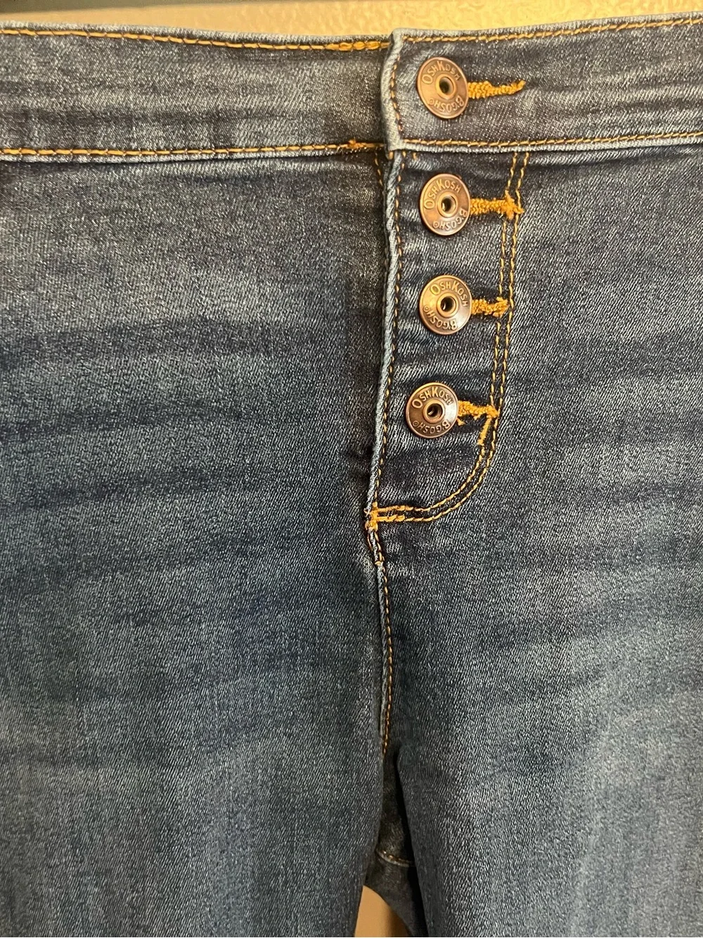OshKosh B'gosh Dark Blue Skinny Button-Fly Jeans